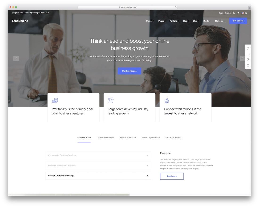 tema wordpress bisnis kecil leadengine
