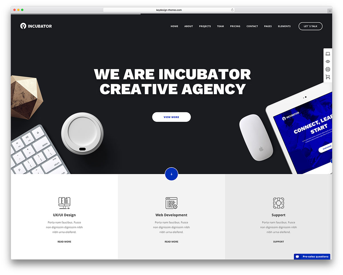 inkubator-agen-kreatif-minimal-situs web-templat