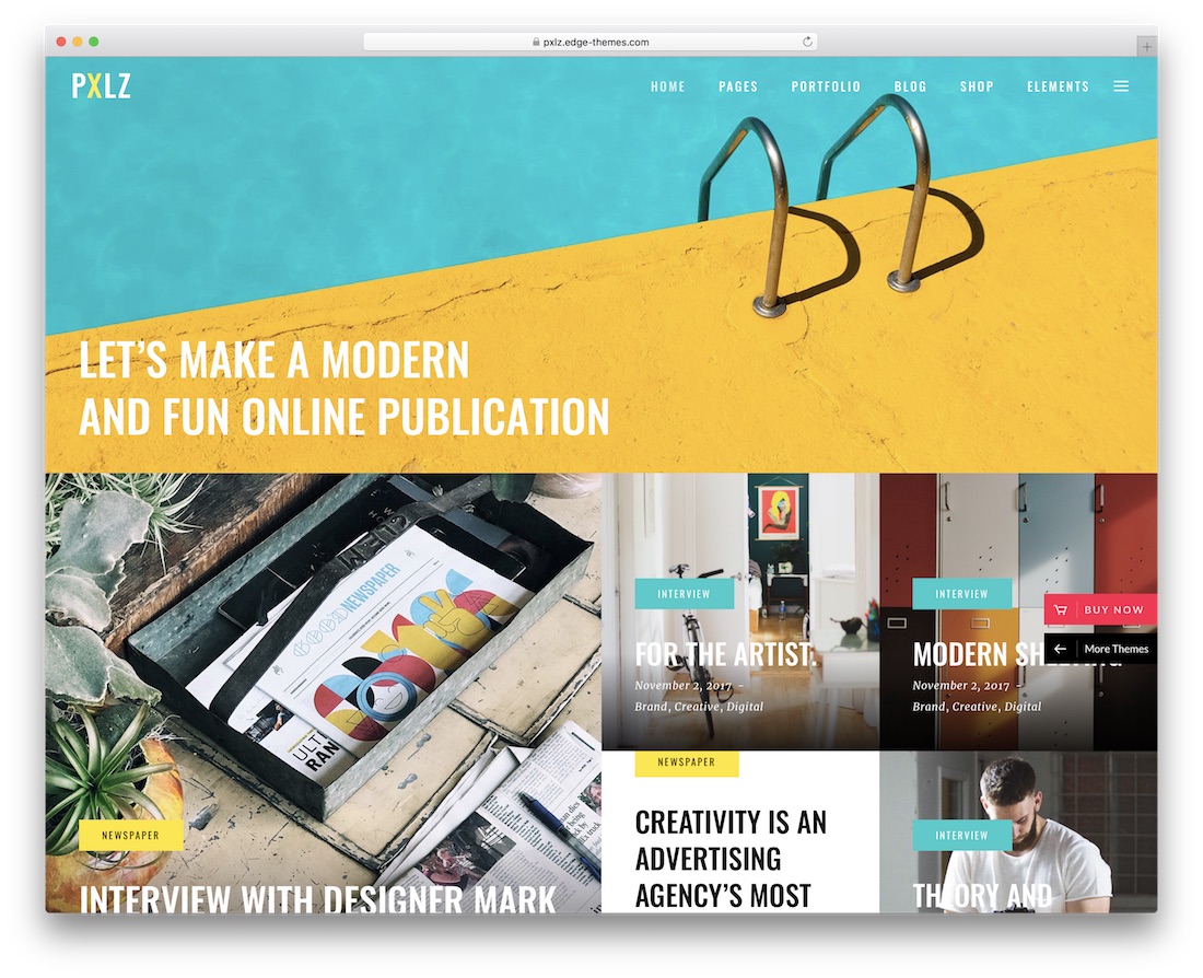 pxlz creative agency wordpress theme