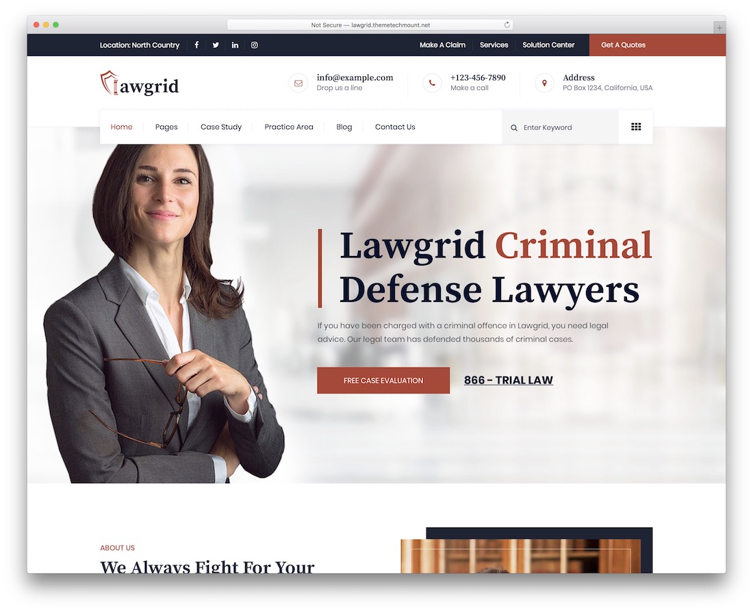 tema wordpress komposer visual lawgrid