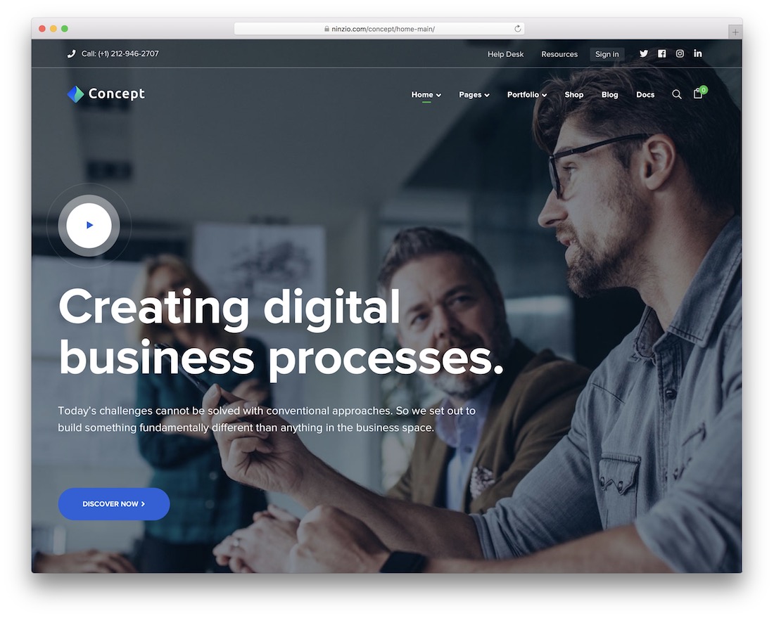 konsep tujuh tema bisnis wordpress