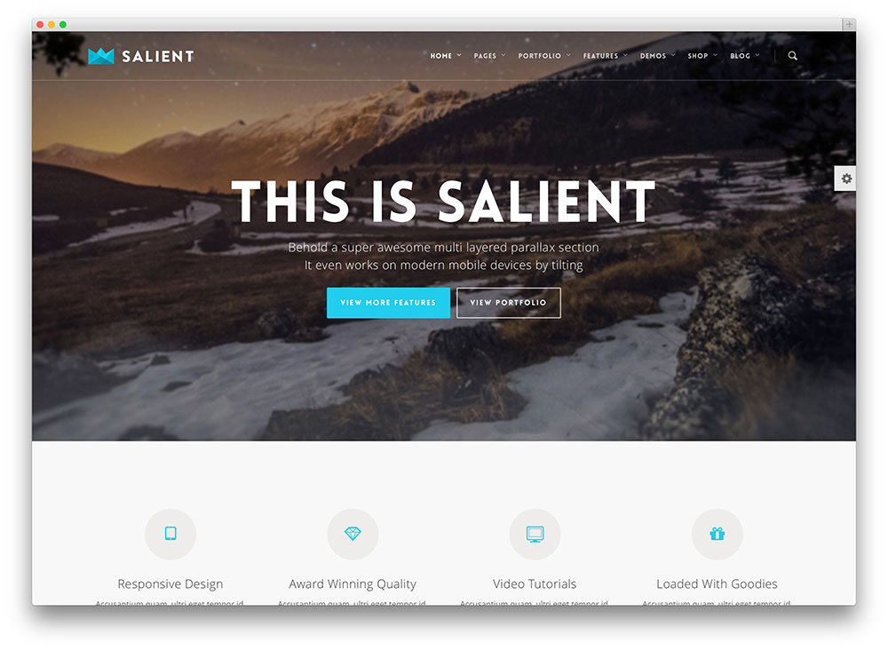 tema wordpress desain datar yang menonjol
