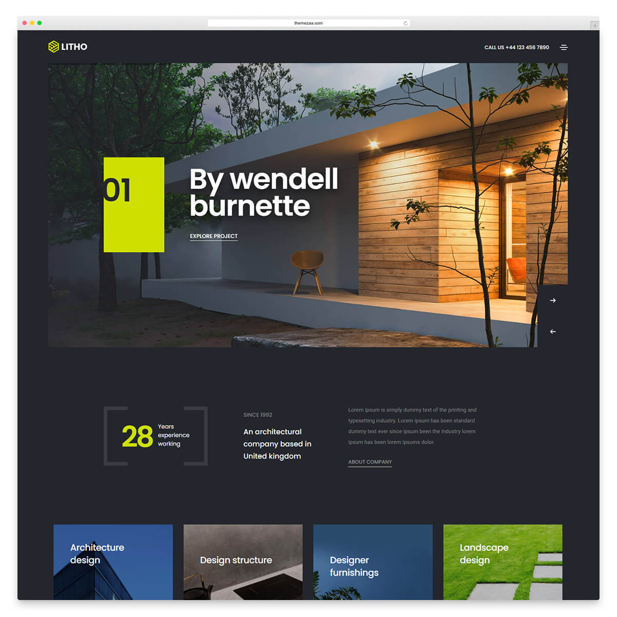 litho wordpress tema untuk arsitek