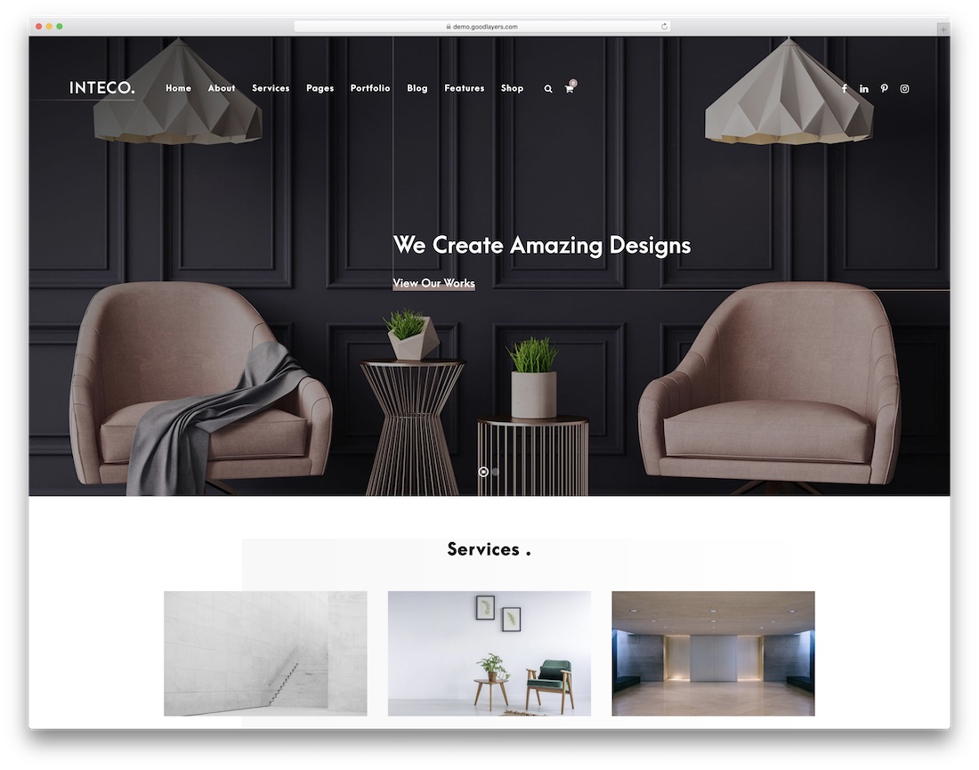 tema wordpress terbaik inteco untuk arsitek