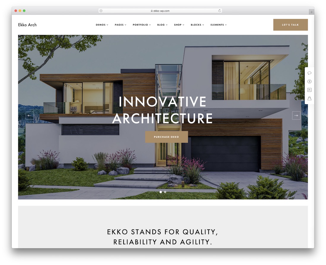 tema wordpress ekko untuk arsitek