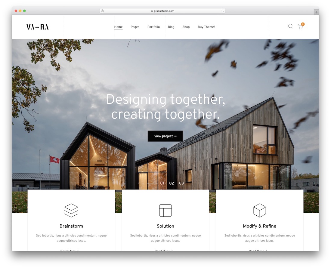 vara wordpress tema untuk arsitek