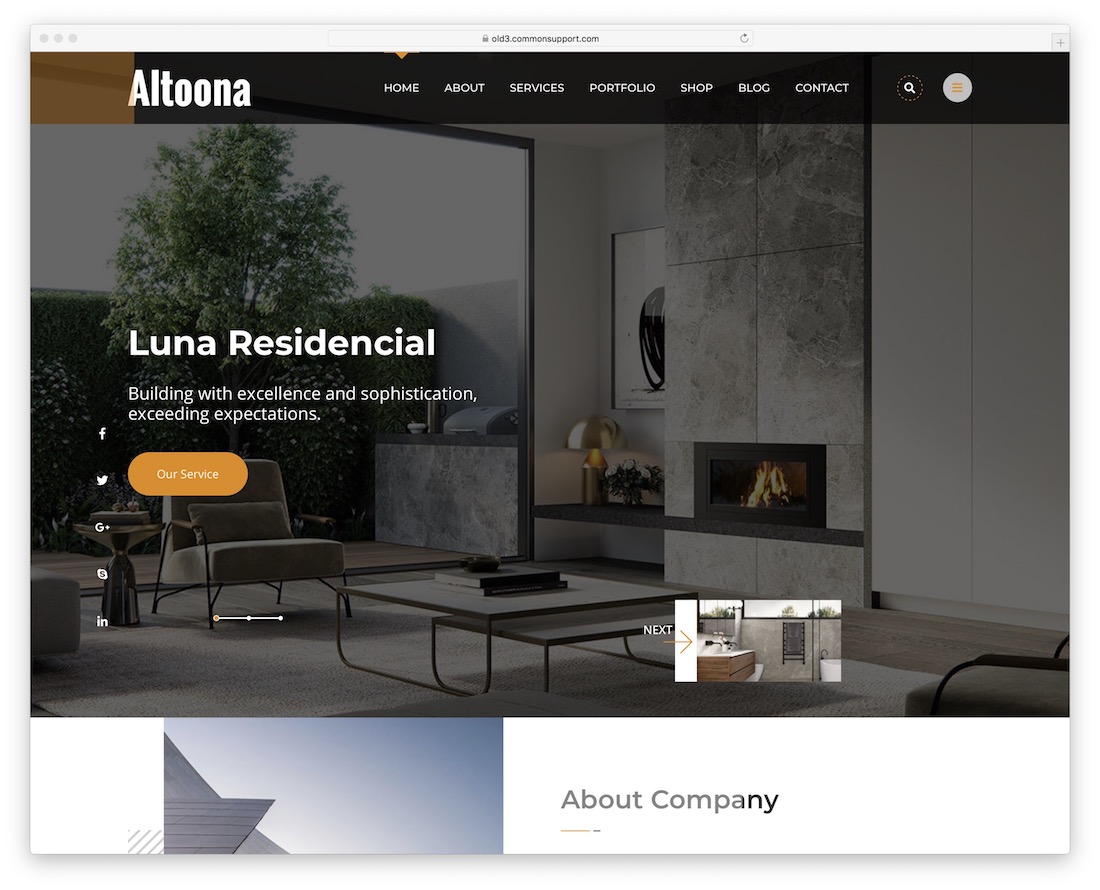 tema altoona wordpress untuk arsitek