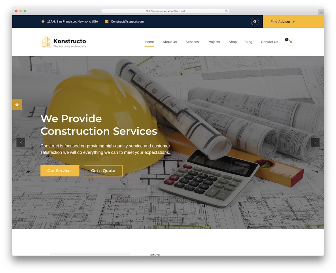 konstructo tema wordpress untuk arsitek