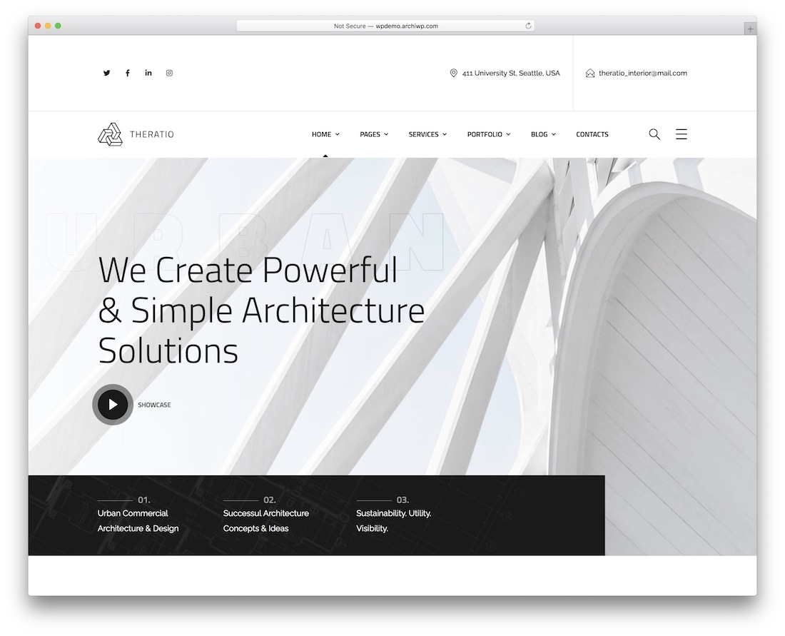 theratio tema wordpress untuk arsitek