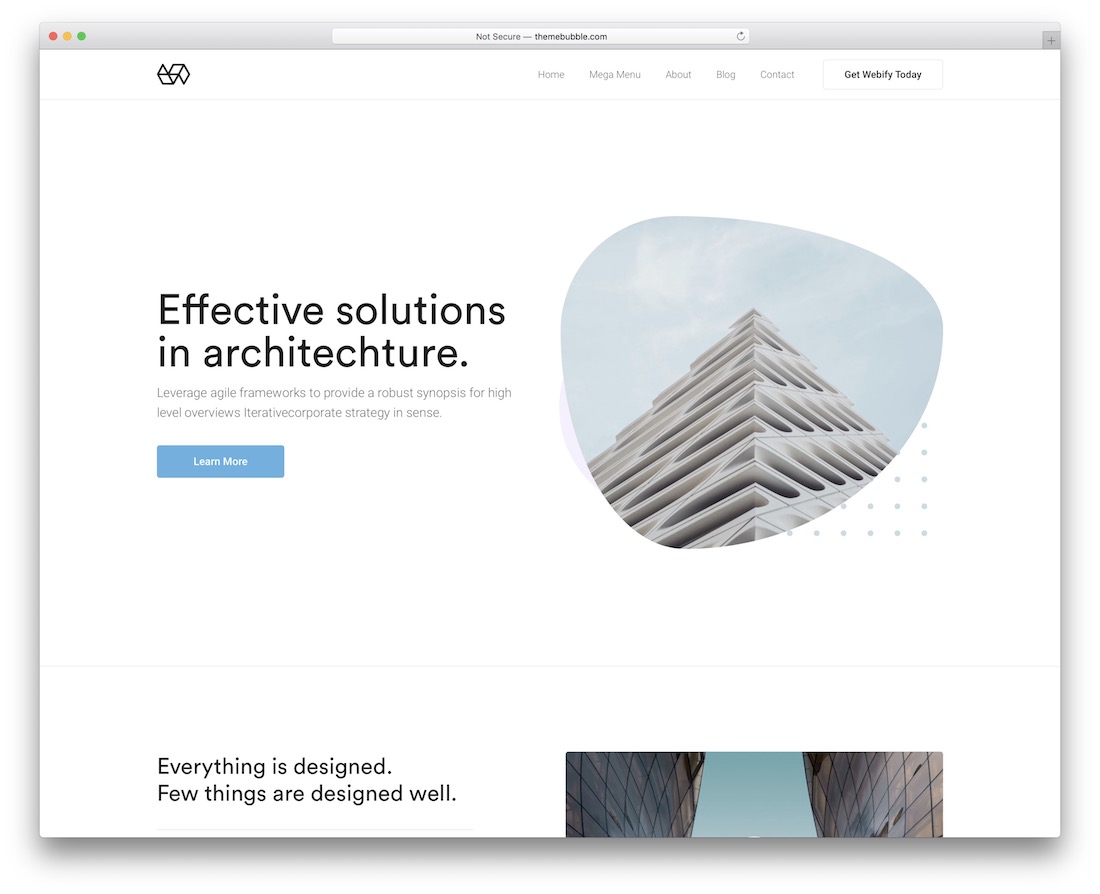 webify tema wordpress untuk arsitek