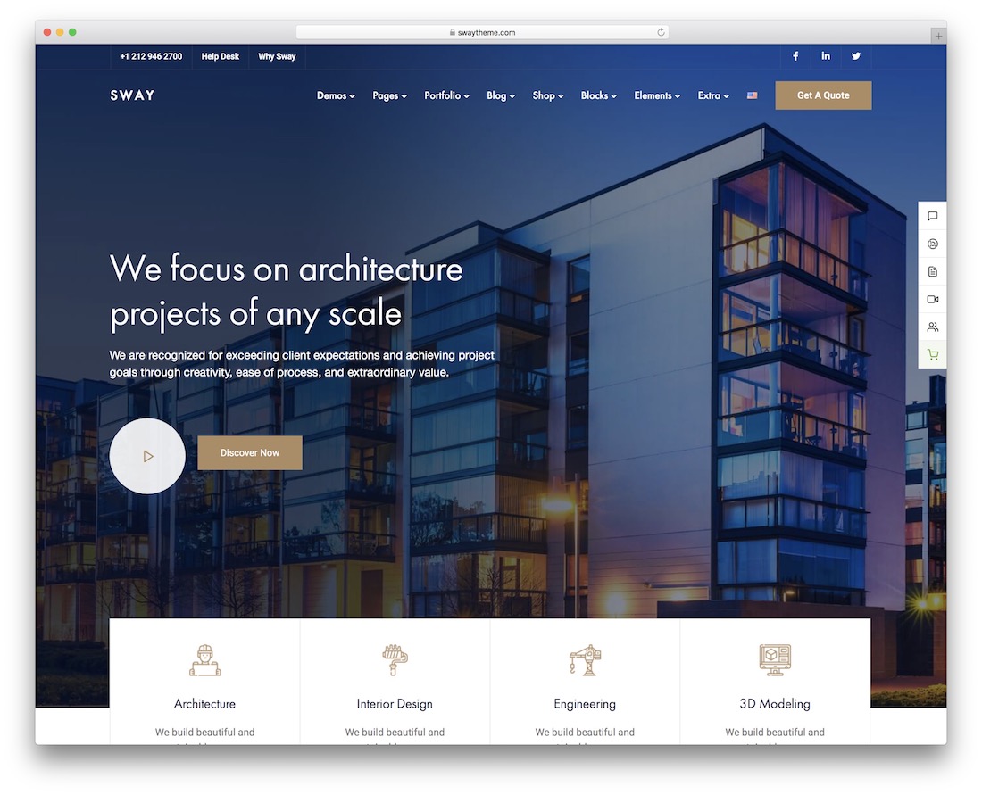 bergoyang tema wordpress untuk arsitek
