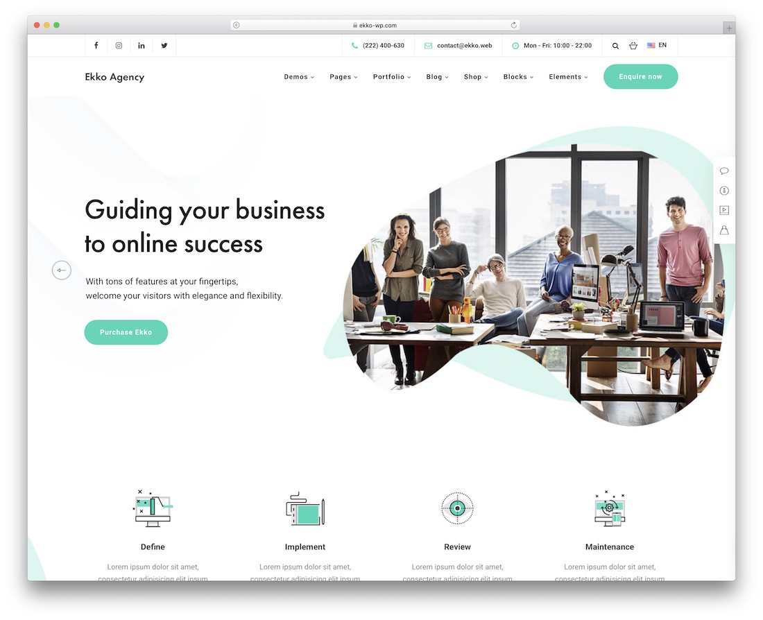 tema wordpress kreatif ekko