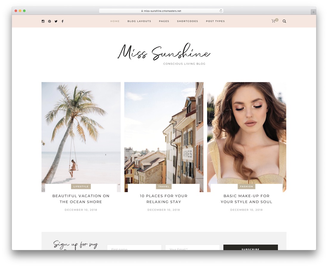 tema wordpress gaya hidup rindu sinar matahari