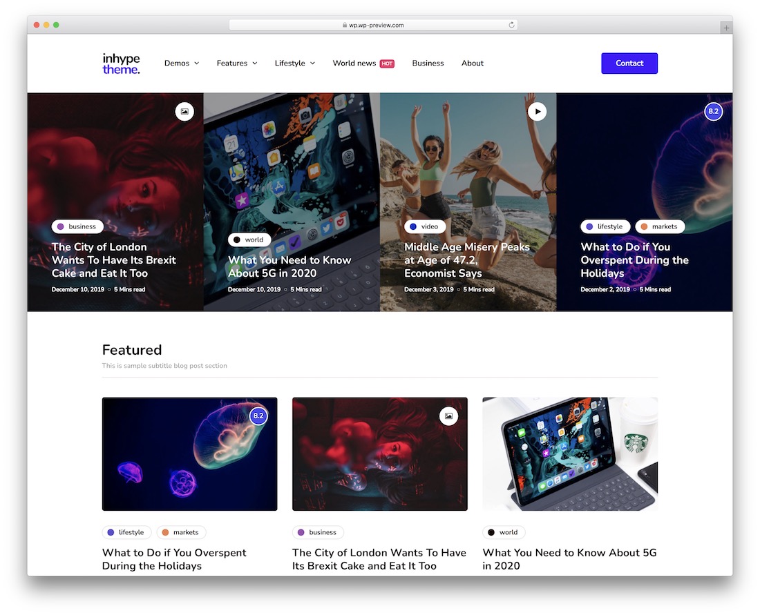 tema blog gaya hidup inhype