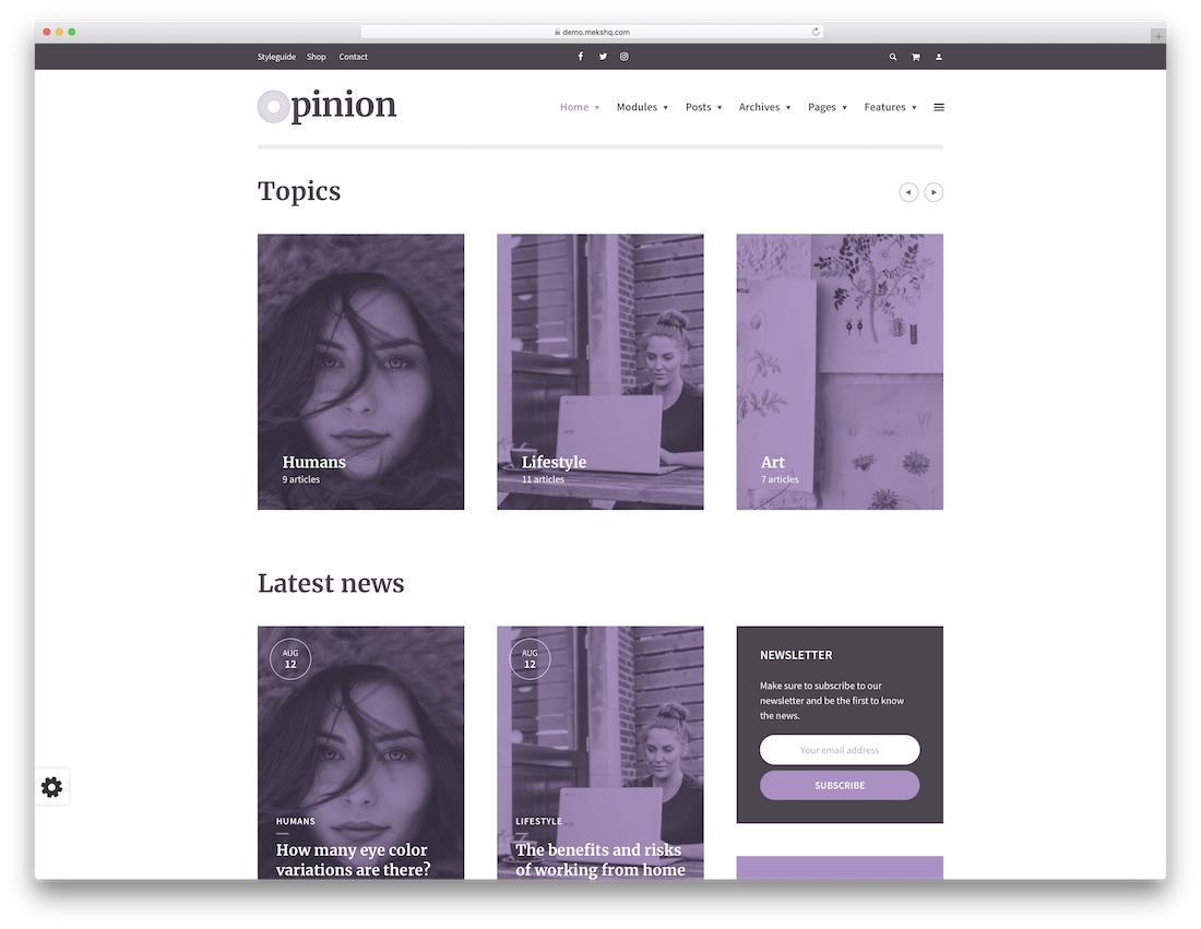 opini tema wordpress feminin