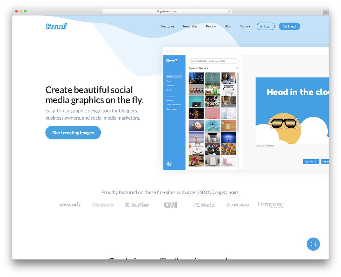 stensil grafik media sosial