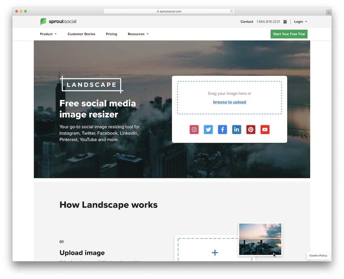 landscape dengan resizer gambar media sosial sosial bertunas