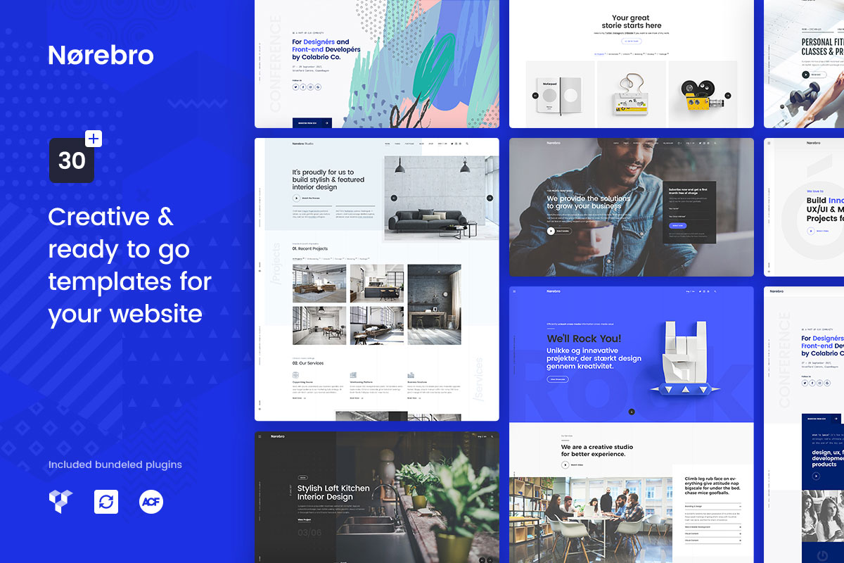 tema wordpress norebro masonry grid