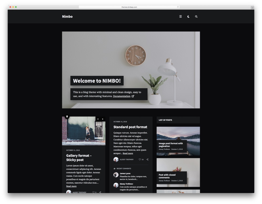 tema wordpress nimbo masonry grid