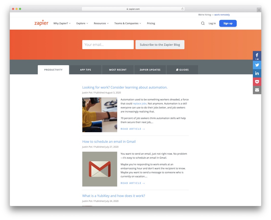 buletin bisnis startup zapier