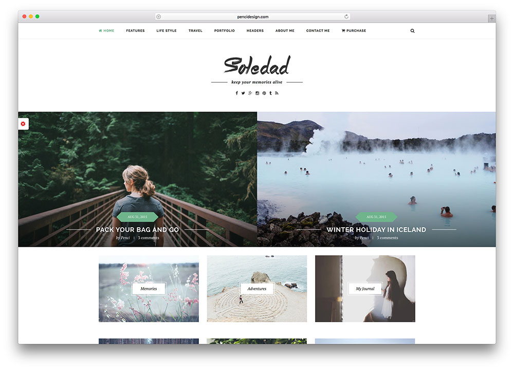 tema blog WordPress minimal