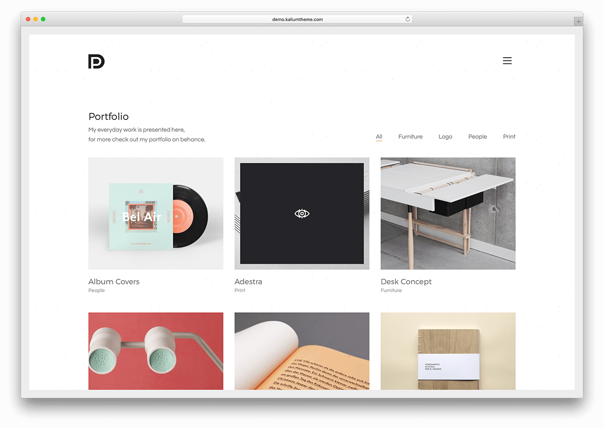 tema portofolio WordPress minimal terbaik