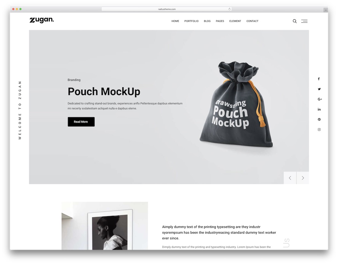 tema wordpress portofolio zugan