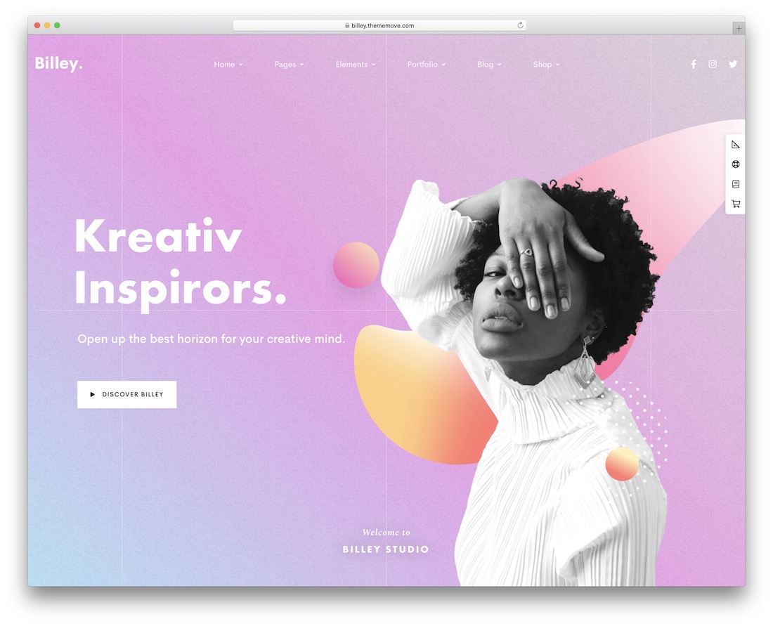 tema wordpress billey berwarna-warni