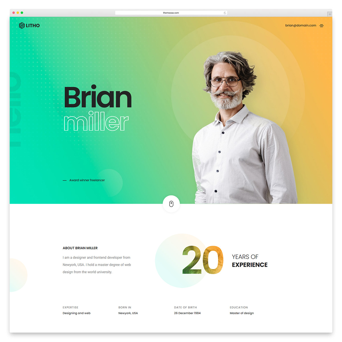 tema wordpress litho berwarna-warni