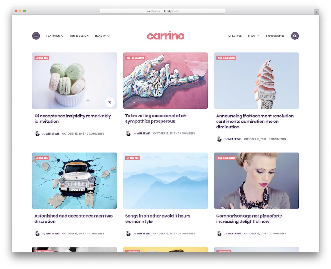 tema wordpress carrino berwarna-warni