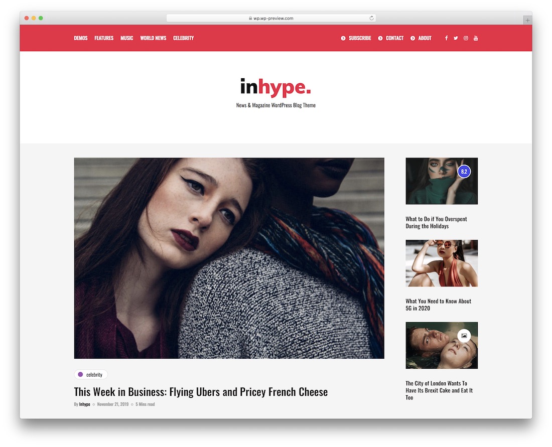 tema majalah glamor inhype