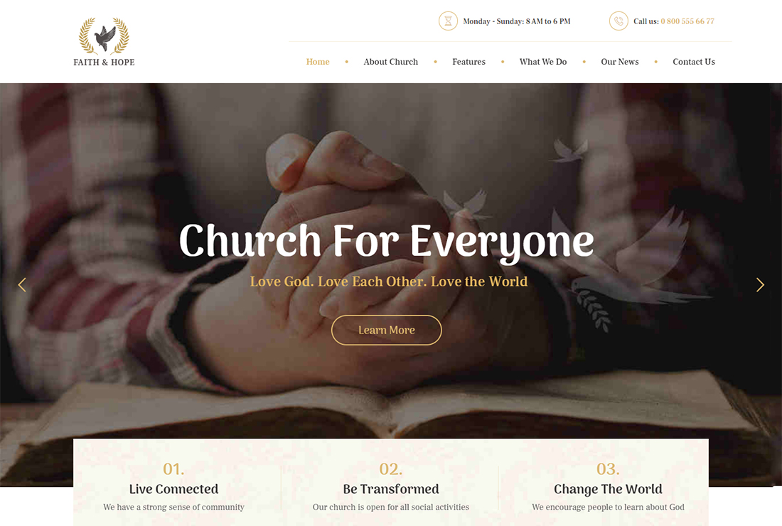 Tema Live Streaming WordPress Faith & Hope