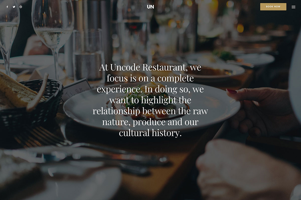 Uncode - tema WordPress restoran modern