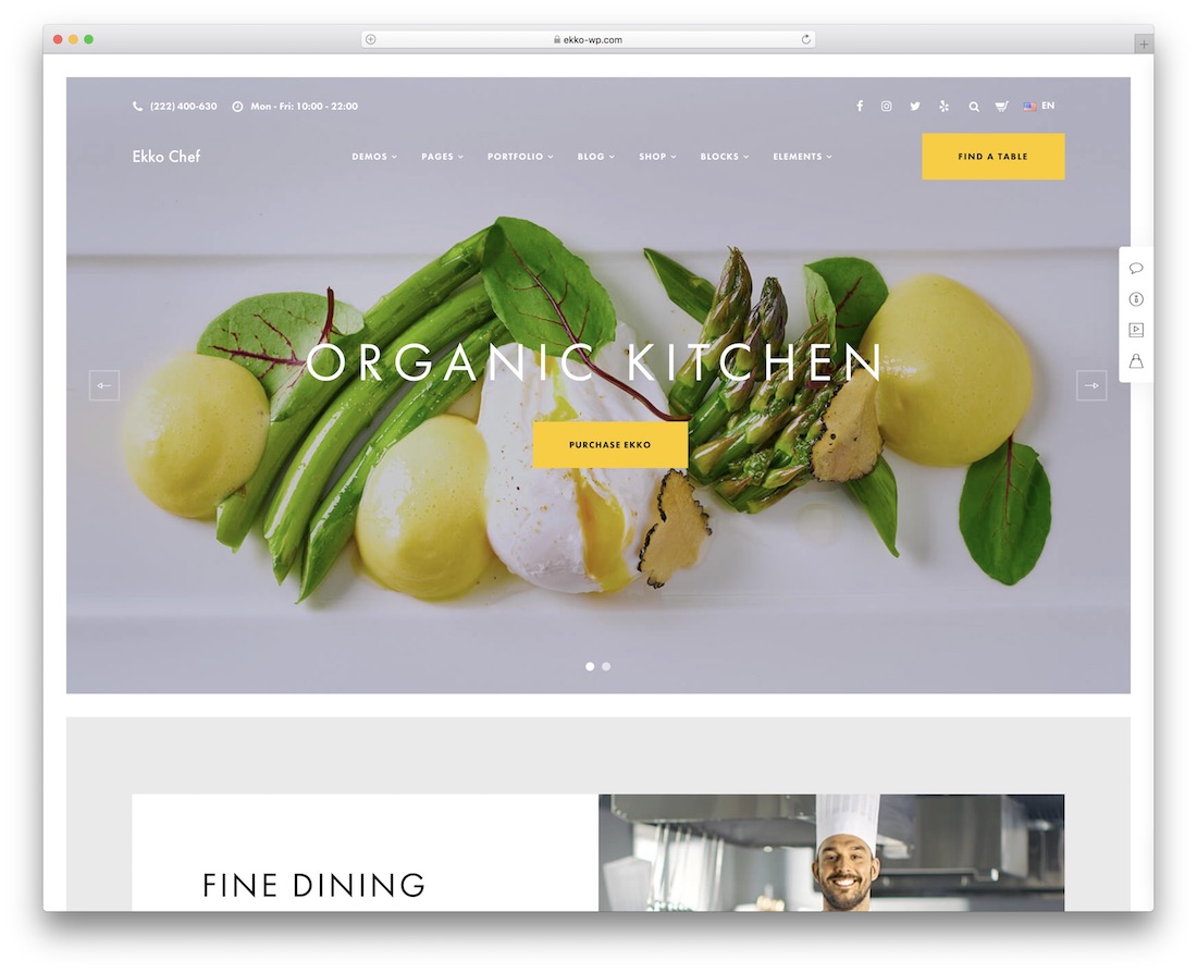 tema makanan organik ekko wordpress