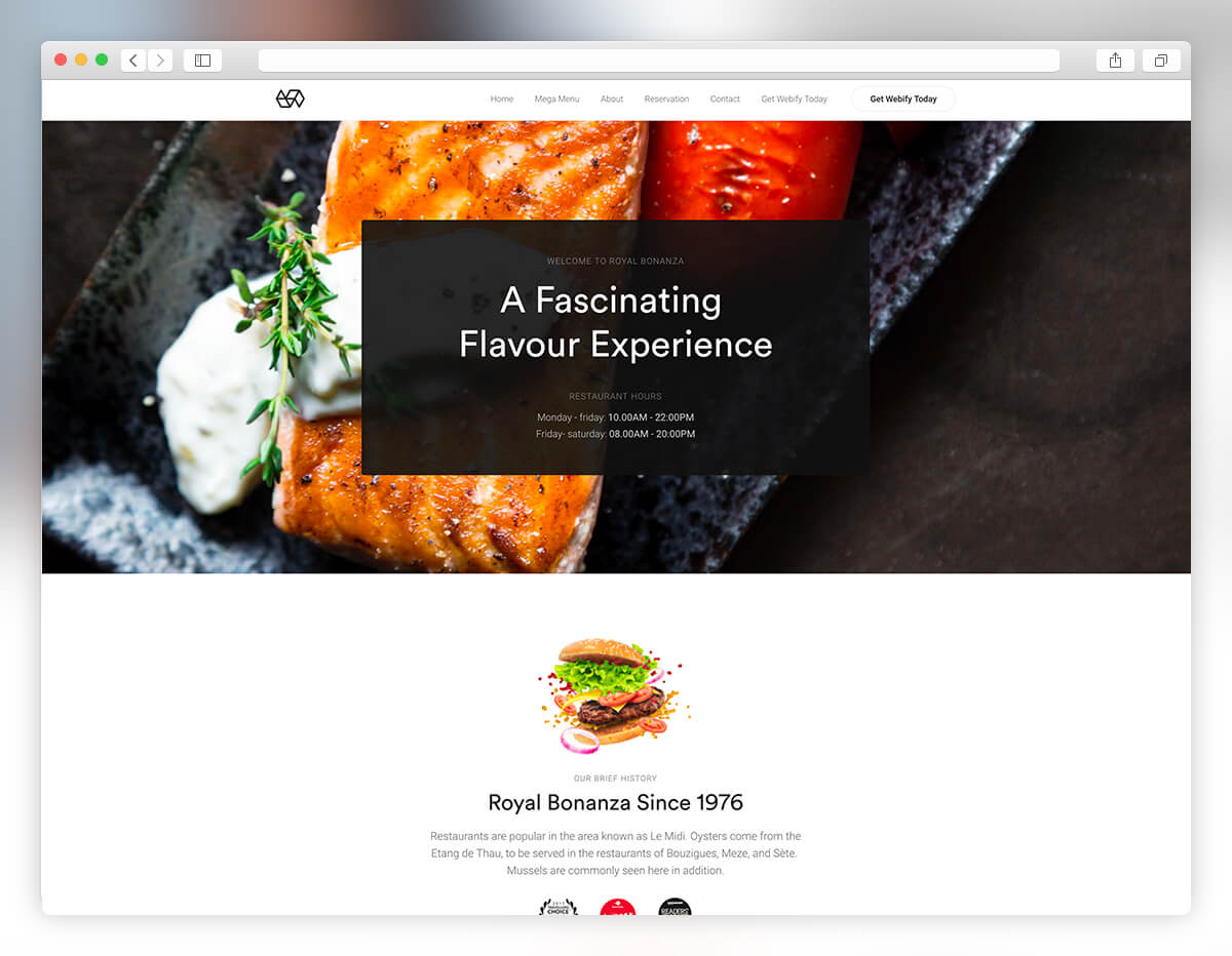 Webify - tema WordPress restoran seafood