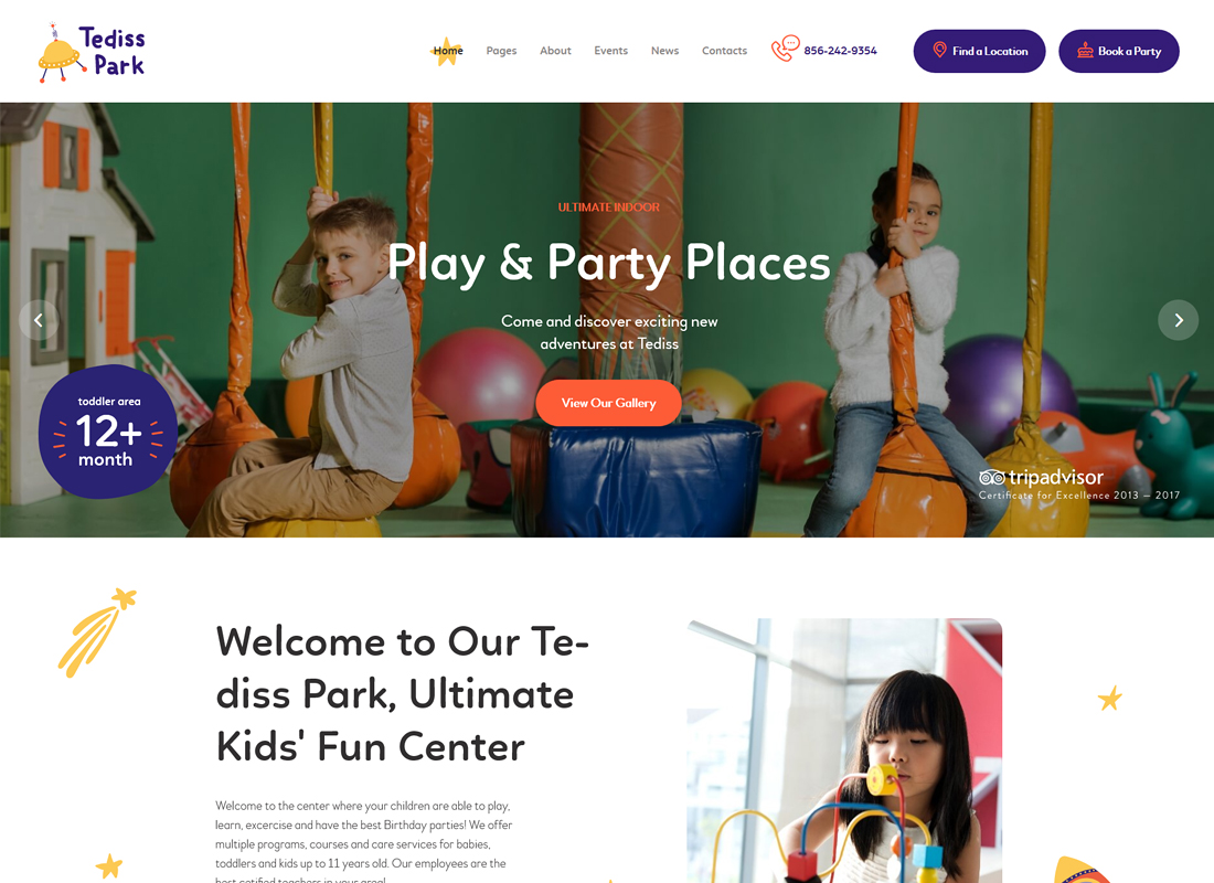 Tedis | Tema WordPress Area Bermain & Pusat Penitipan Anak