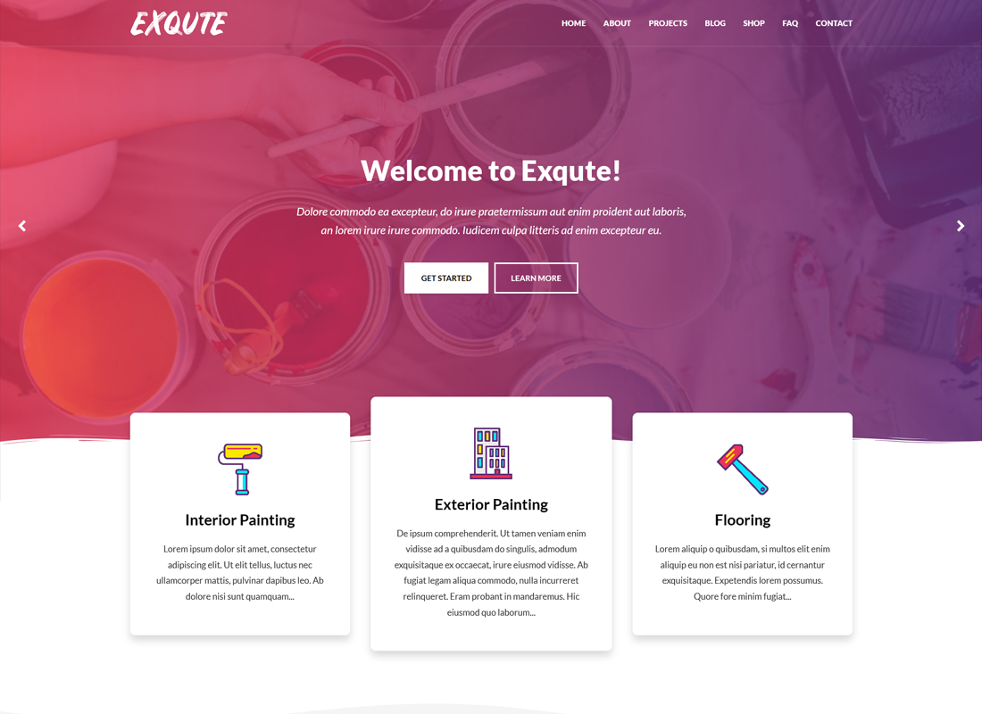 Exqute | Tema WordPress Perusahaan Lukisan