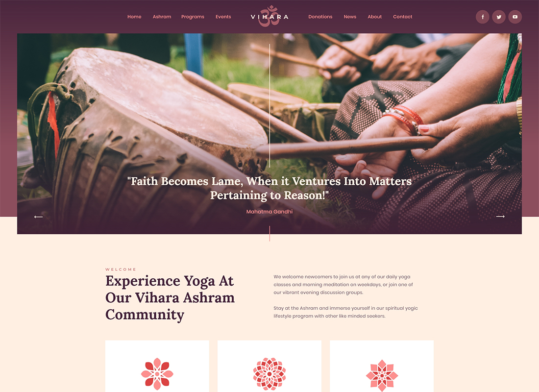 Vihara | Tema WordPress Kuil Buddha Ashram