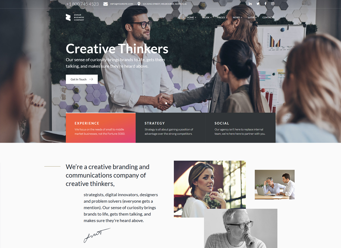 Zohar | Tema WordPress Elemen Konsultan Bisnis