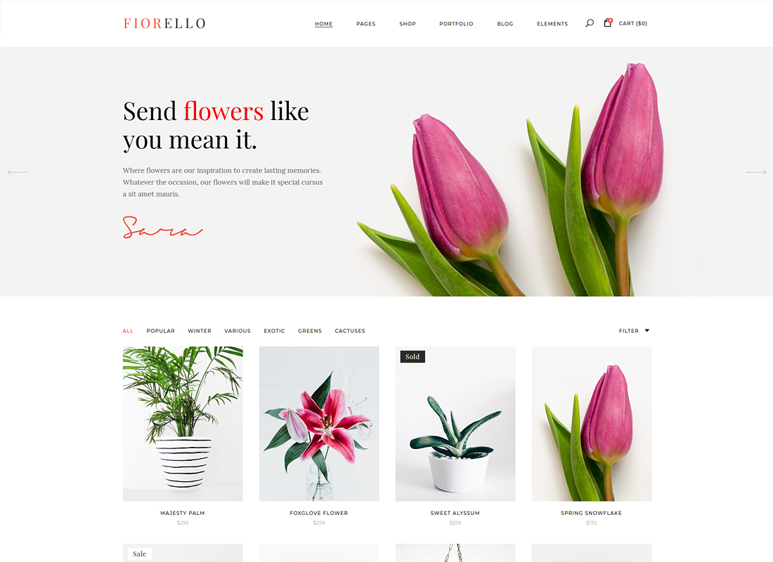 Fiorello | Tema WordPress Toko Bunga dan Toko Bunga WooCommerce