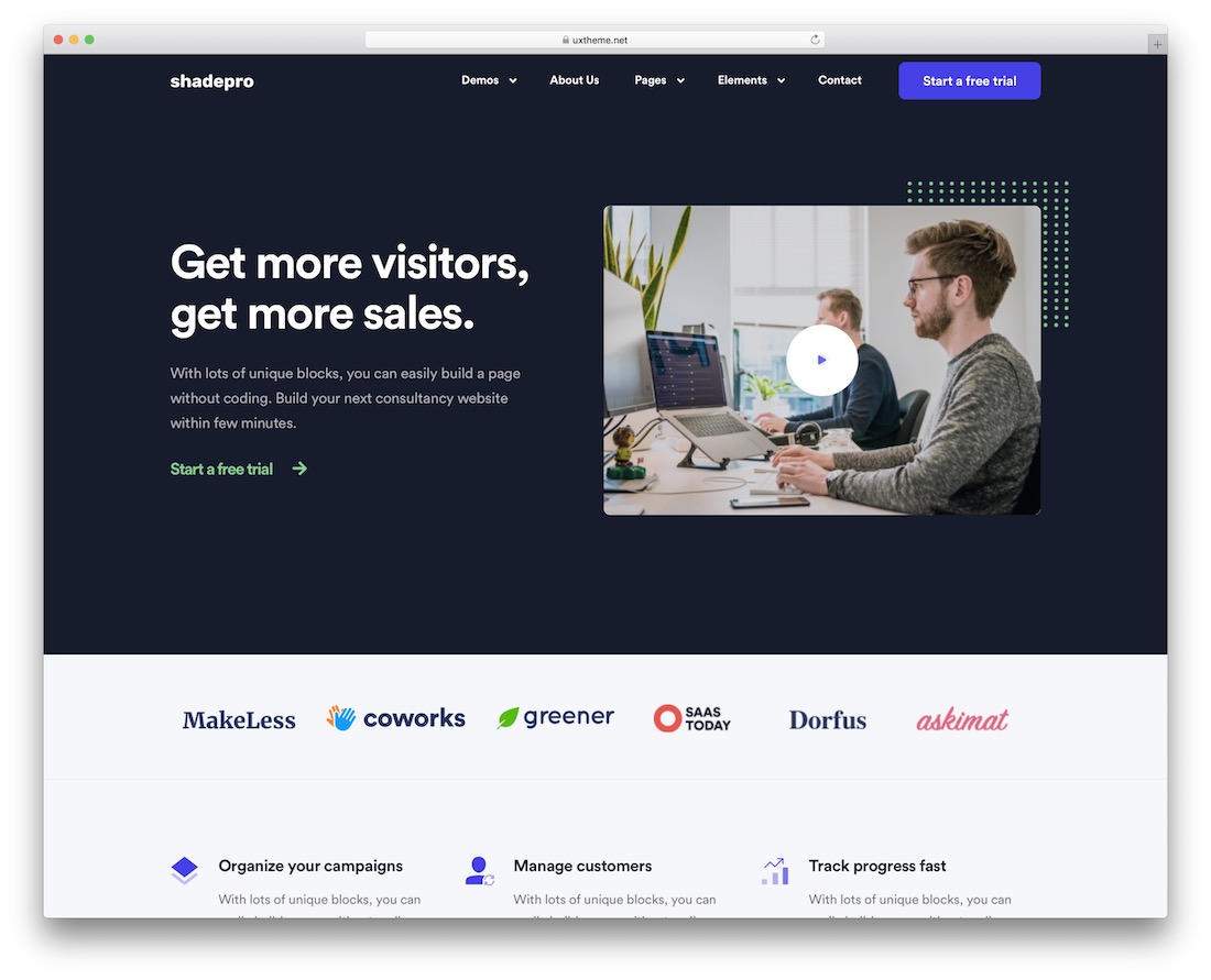 tema wordpress startup shadepro
