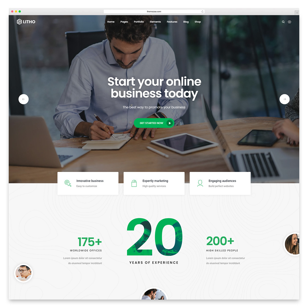 litho startup tema wordpress