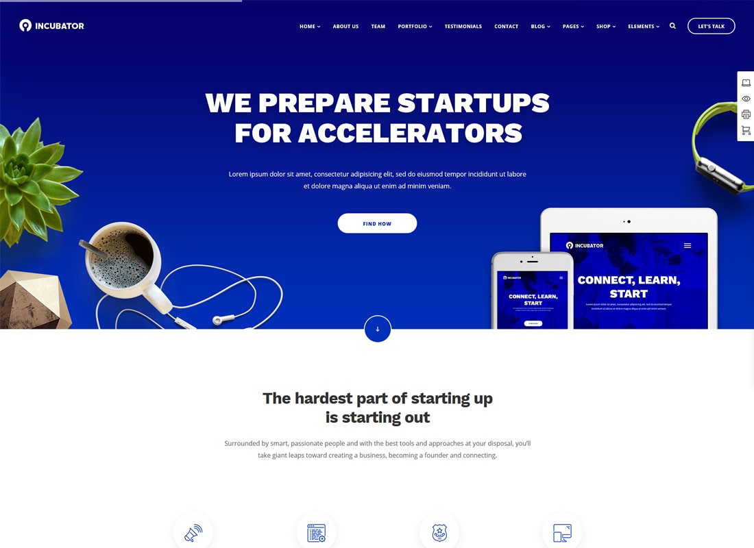 Inkubator | Tema WordPress Bisnis Startup