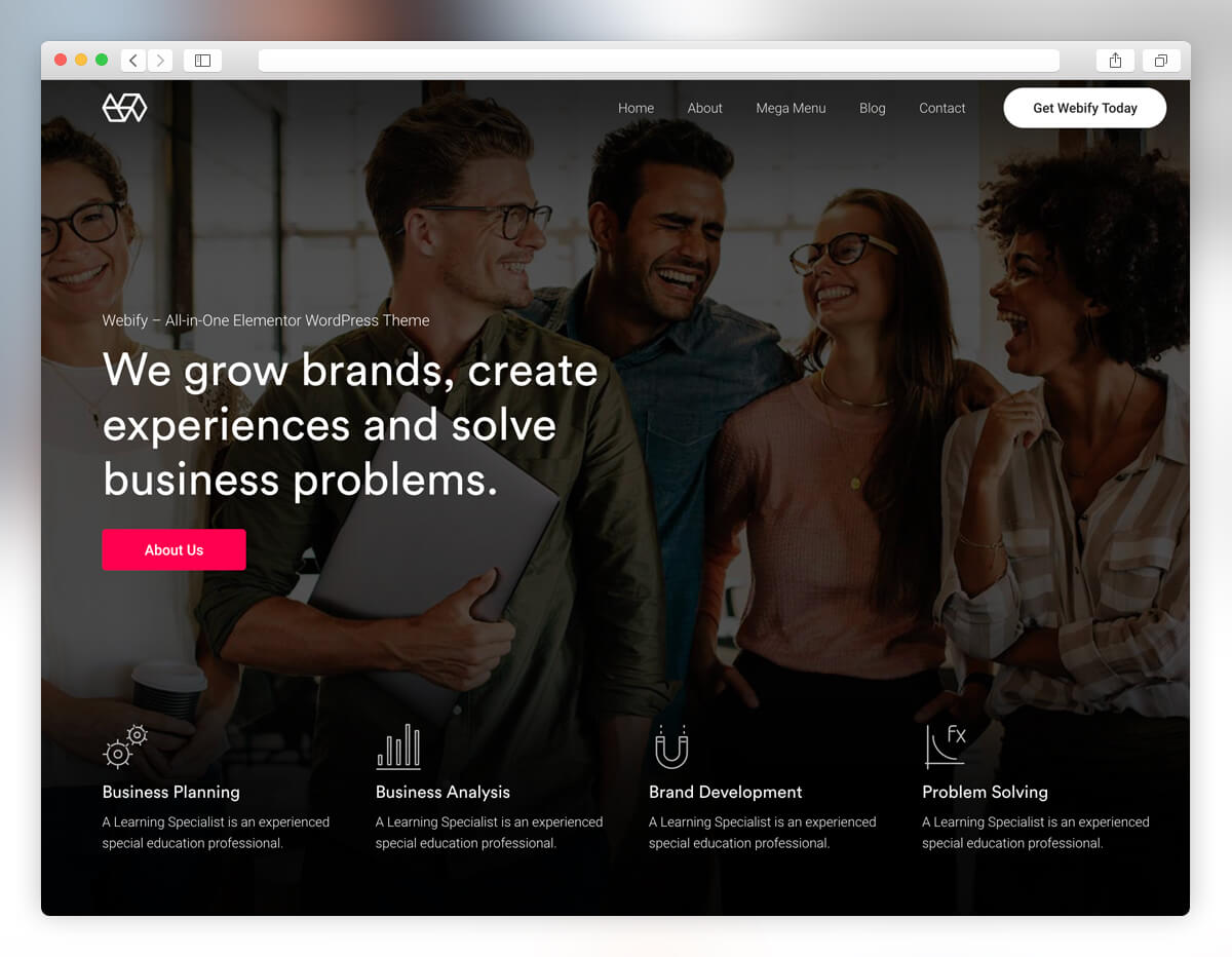 tema wordpress startup webify