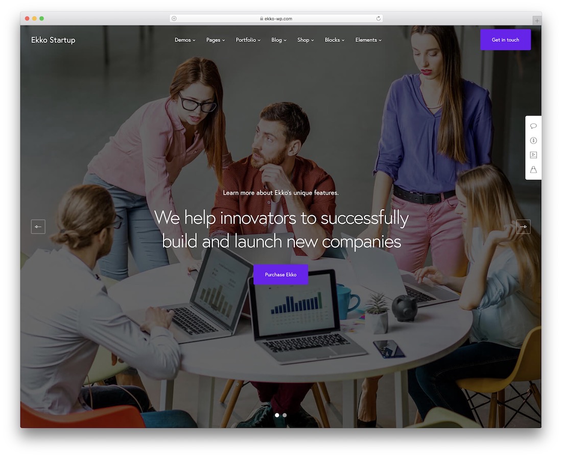 tema wordpress startup ekko