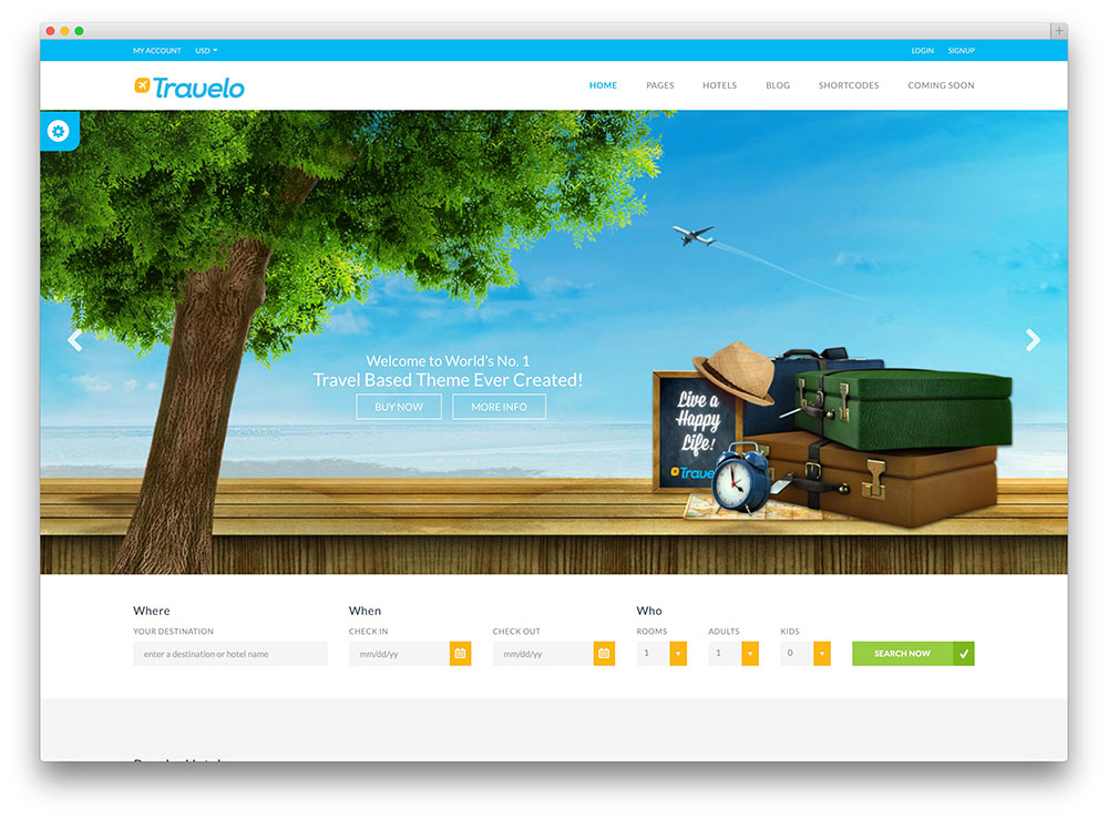 tema wordpress biro perjalanan travelo