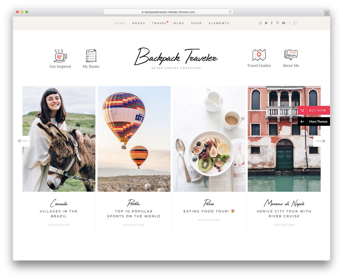 tema perjalanan wordpress backpack traveler