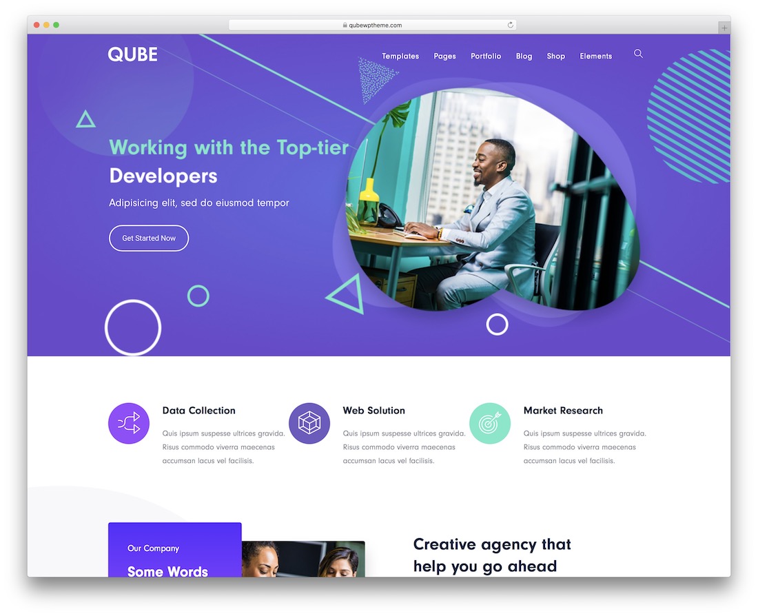 tema bisnis wordpress qube