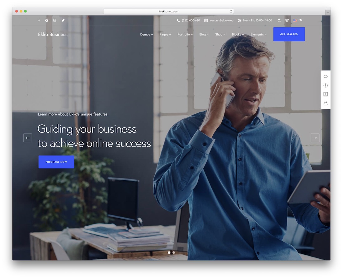 tema bisnis wordpress ekko
