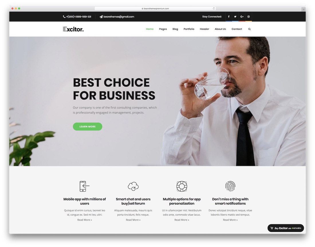 tema bisnis wordpress excitor